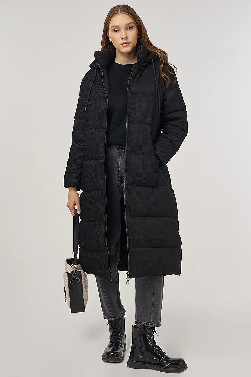 Zipper-Closure Anorak Jacket Black 