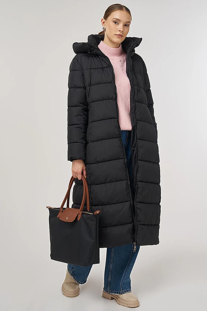 Zipper-Detail Anorak Jacket Black