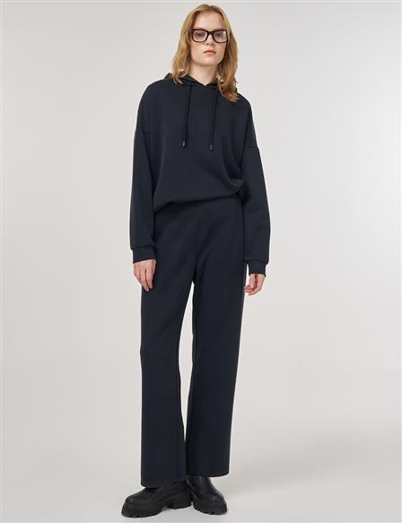Hood Detail Two-Piece Suit in Black