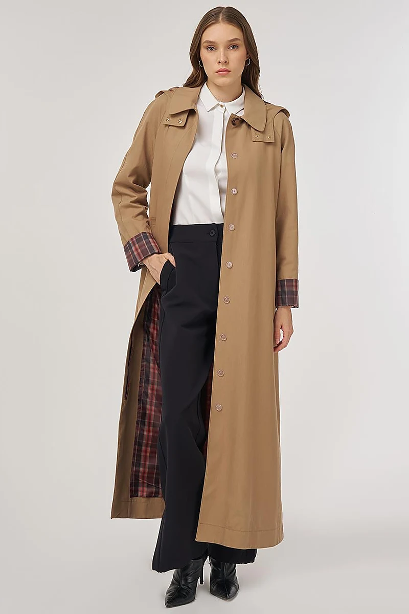 Shirt Collar Overcoat Beige