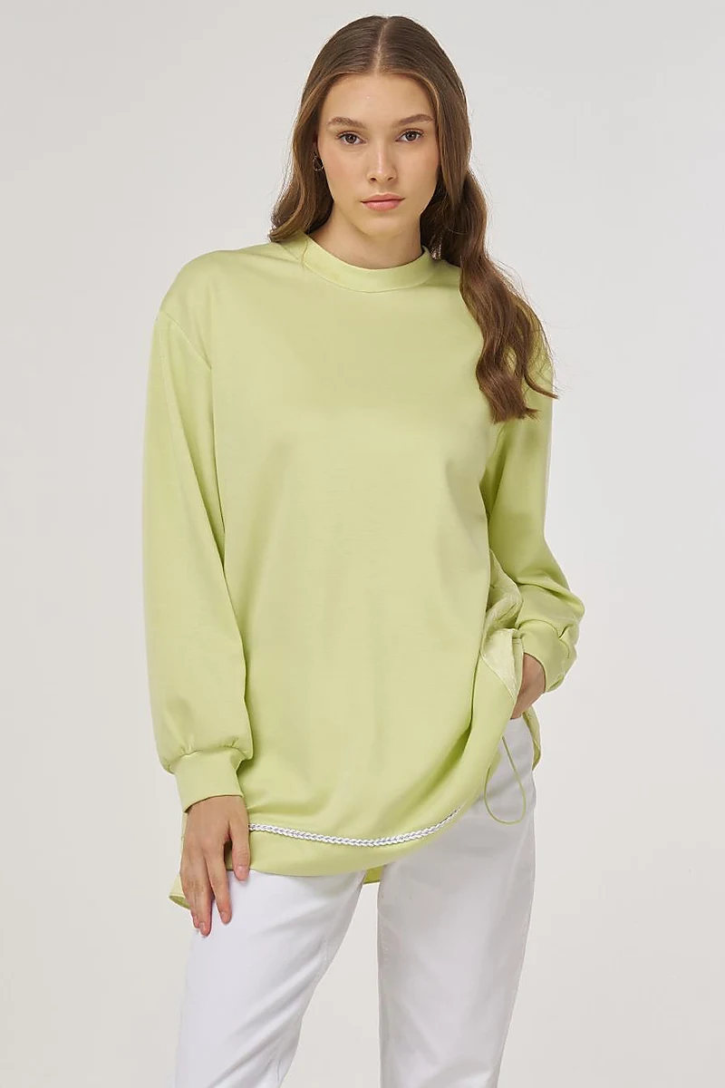 Embossed Detail Sweatshirt Lime