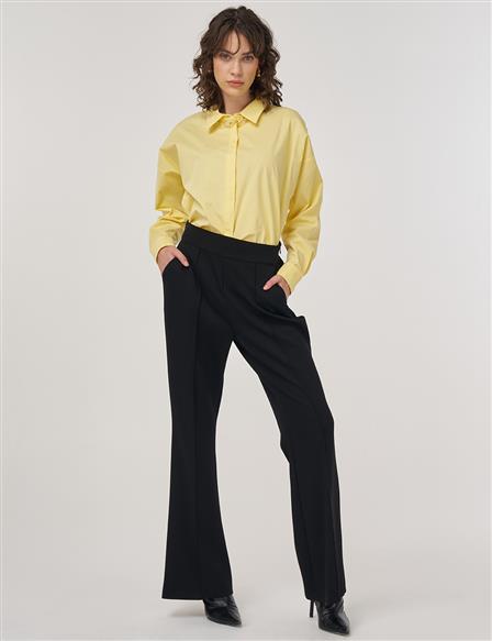 Grass-Stitched Scuba Pants in Black