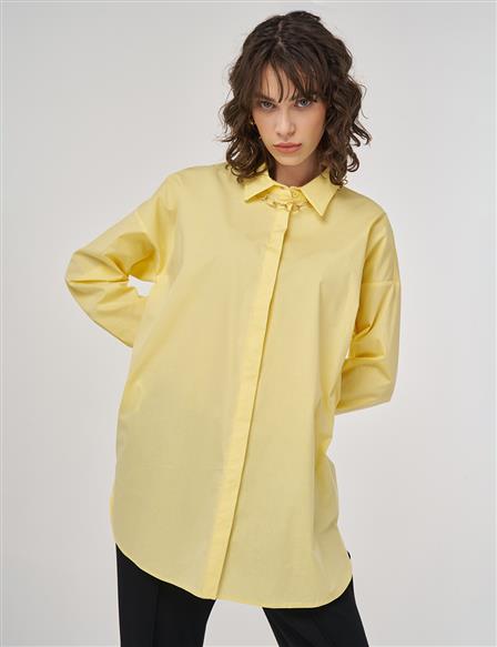 Relaxed-Fit Cotton Tunic in Yellow