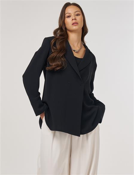 Double-Breasted Blazer in Black