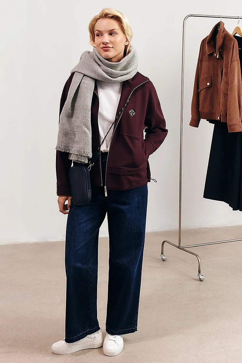 Wide Leg Denim Pants in Navy Blue