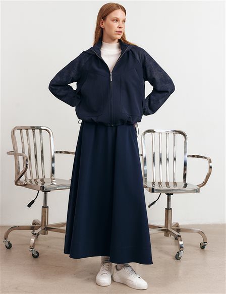 Relaxed-Fit Skirt Set – Dark Navy