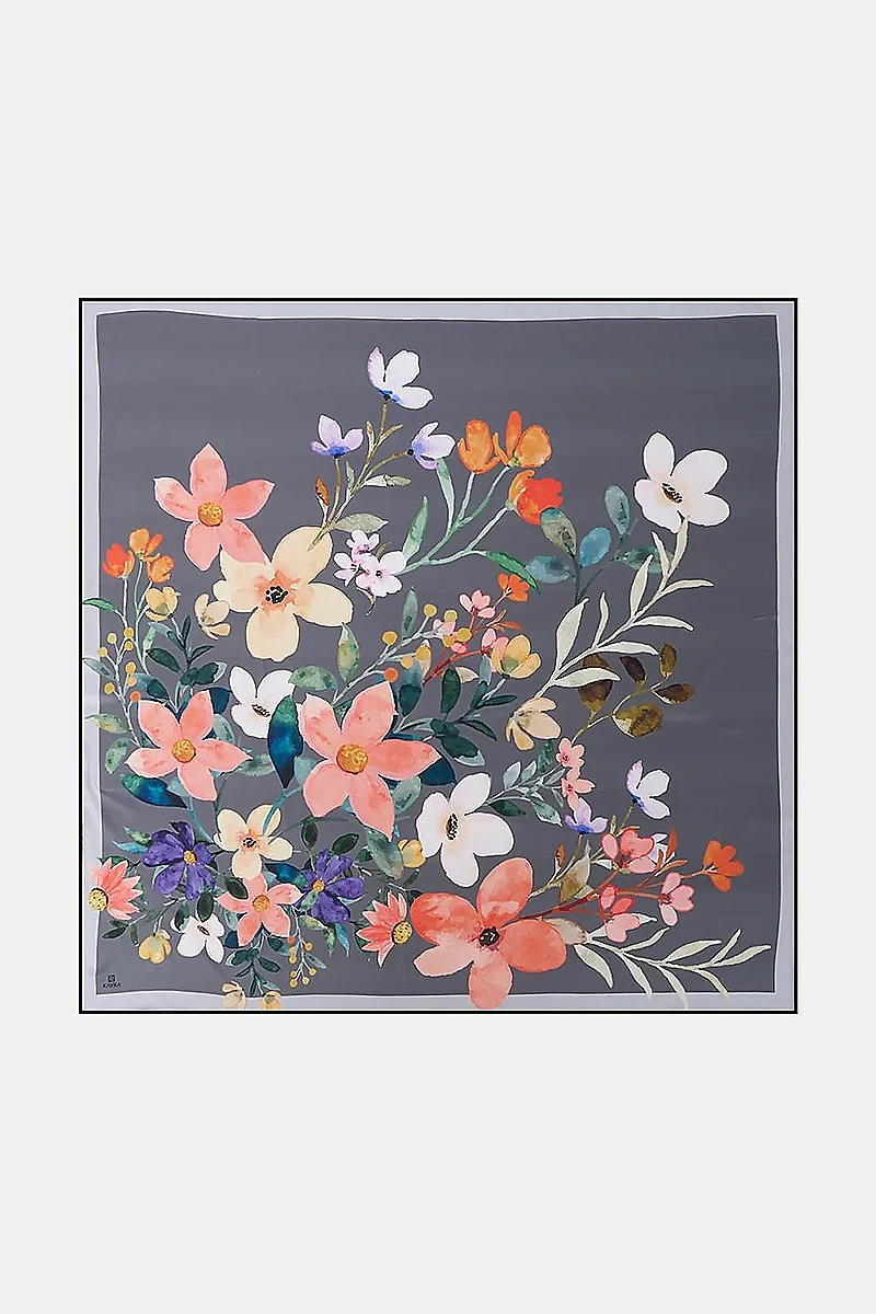 Watercolor Effect Scarf – Gray
