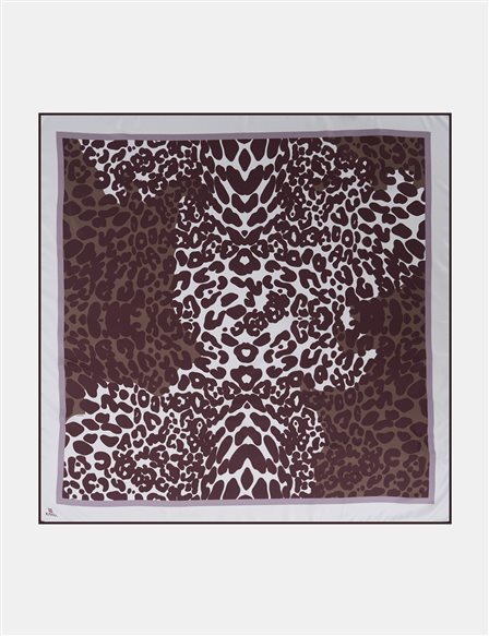 Leopard Pattern Scarf Brown