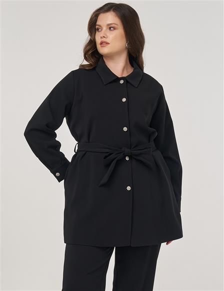 Bow Detail Jacket in Black
