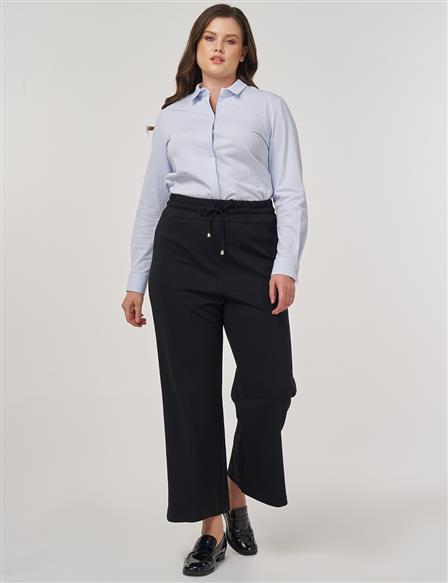 Rahat Kesim Rayon Pantolon Siyah 