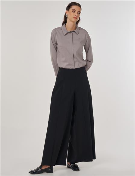 High-Waisted Skirt and Pants in Black