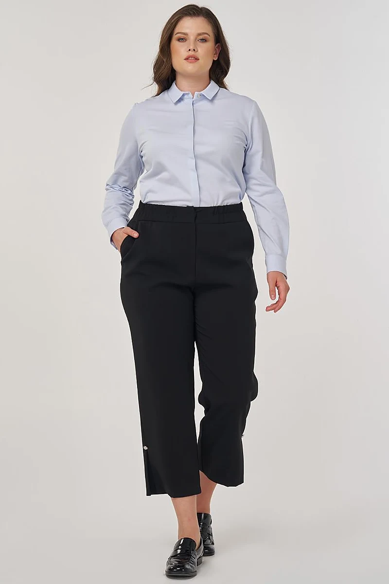 Slit Detail Relaxed Fit Pants Black 