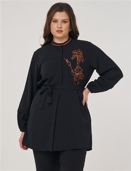 Ribbed Tunic in Black
