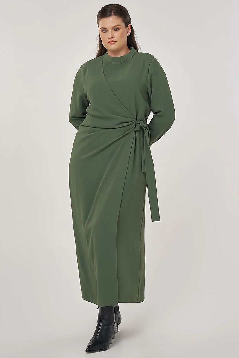 Drapped Chic Dress in Forest Green