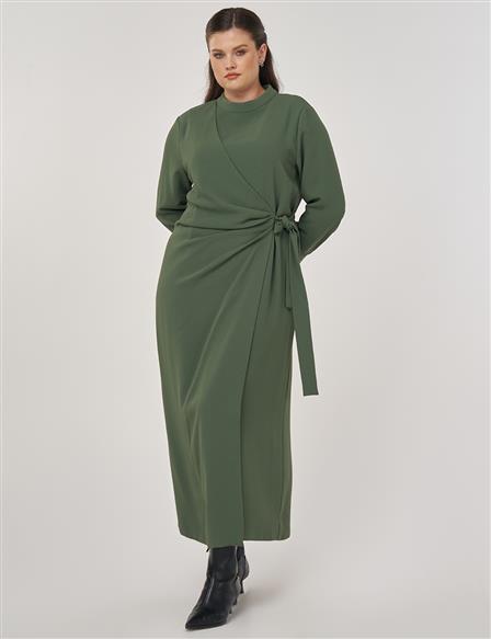 Drapped Chic Dress in Forest Green