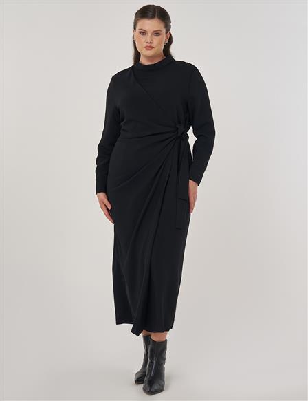 Drapped Chic Dress in Black