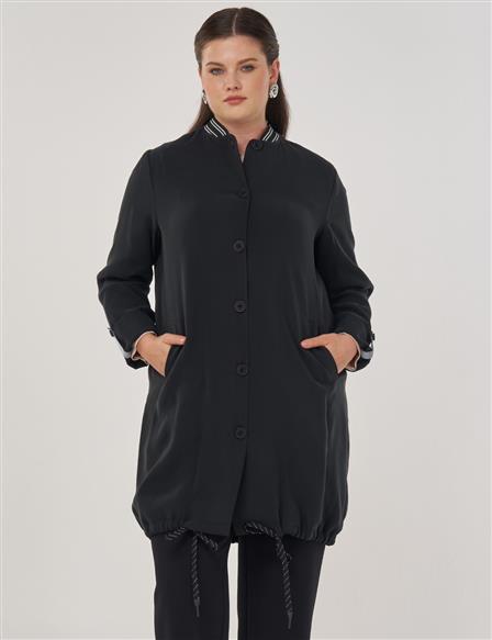 Rayon with Fold-Up Wrists Black