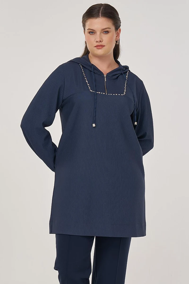 Troque Printed Hooded Sweatshirt Indigo