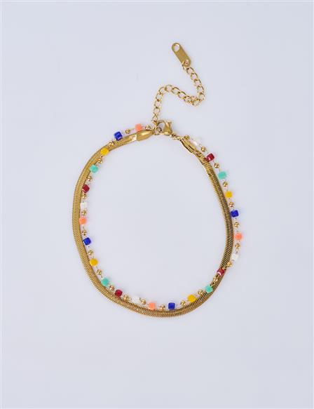 Double-Sided Anklet, Gold