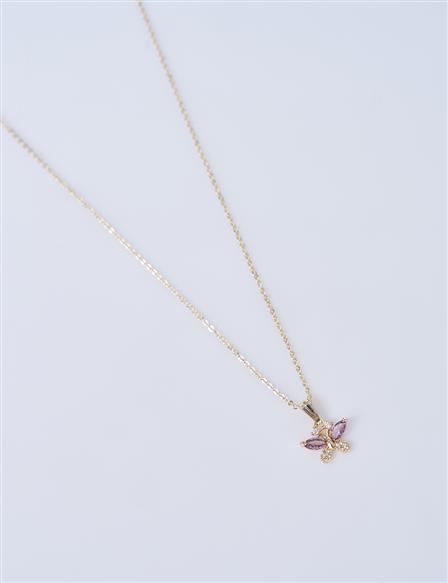 Butterfly Figured Necklace, Gold
