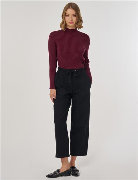 Patch Pocket Relaxed Fit Pants in Black