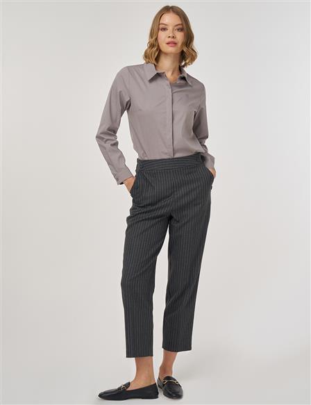 Striped Classic Trousers in Smoke