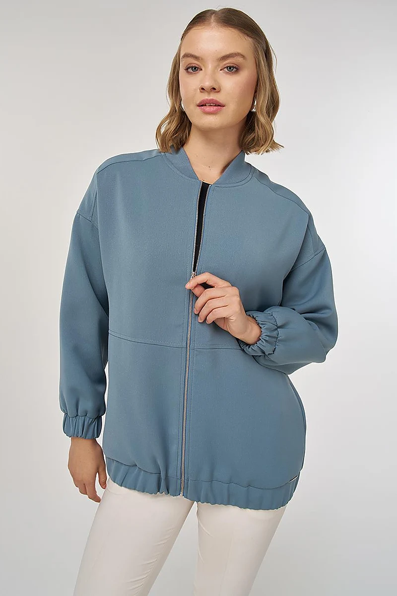 College Collar Jacket in Misty Blue