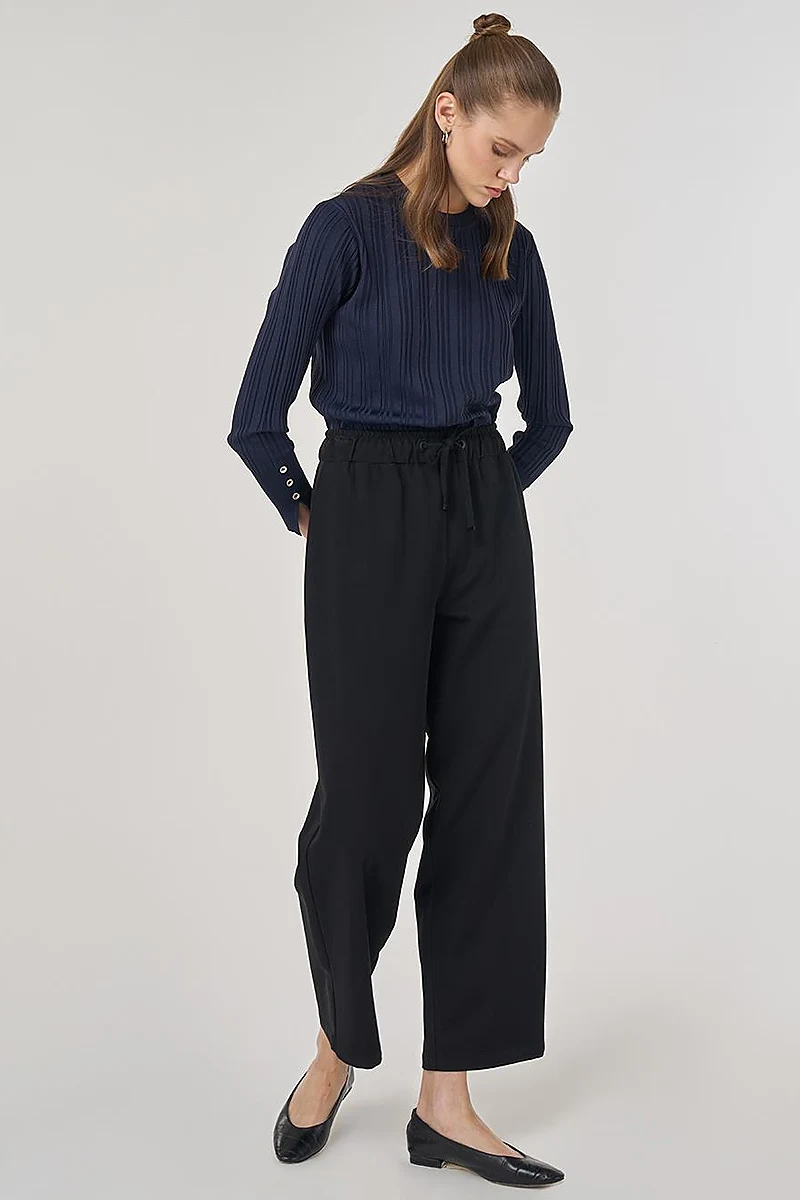 Relaxed-Fit Lyocell Pants Black 