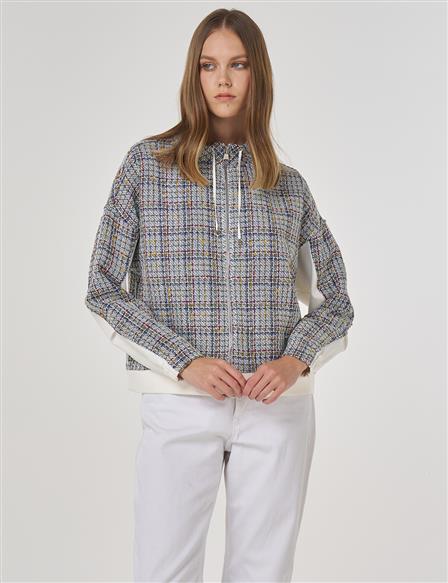 Dik Yaka Sweatshirt İndigo