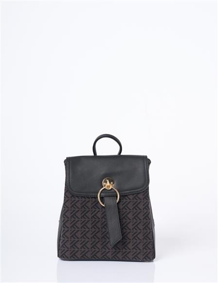 Monogram Desen Orta Boy Shopper Çanta Kahve
