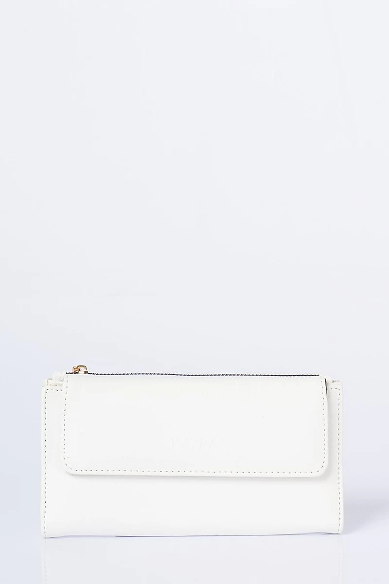Magnetic Closure Wallet Optical White