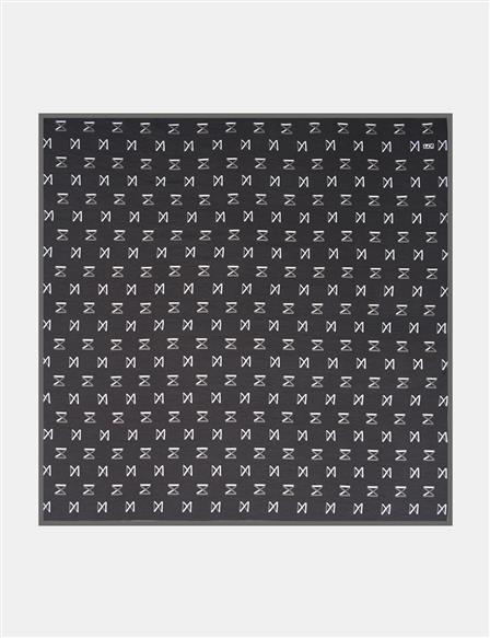 Logo Viscose Scarf in Black