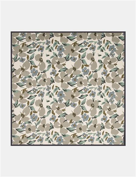 Floral Viscose Scarf in Mildew Green