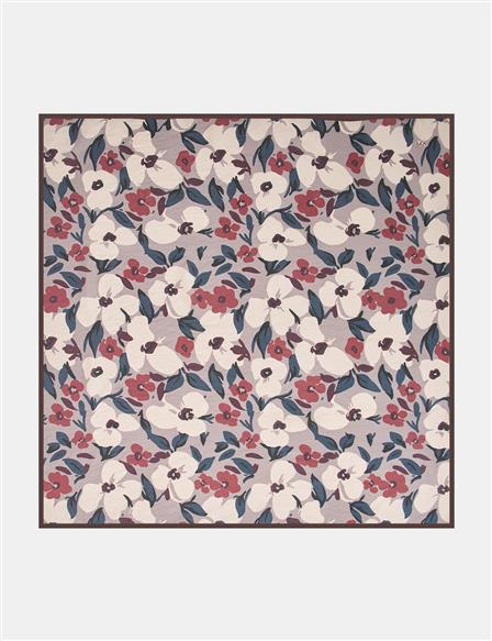 Floral Viscose Scarf in Dusty Rose