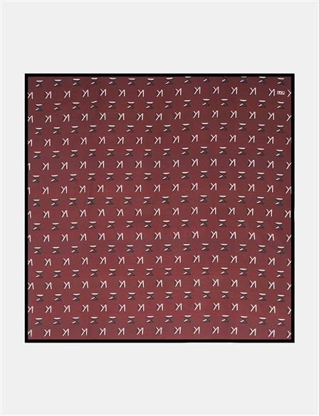 Logo Viscose Scarf in Burgundy
