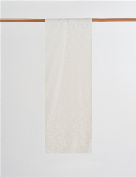 Jacquard Shawl with Logo Detail Ecru