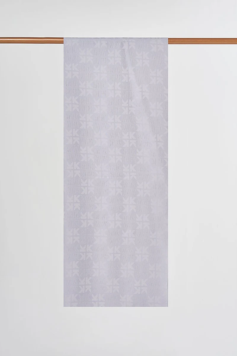 Viscose Shawl with Large Logo in Silver