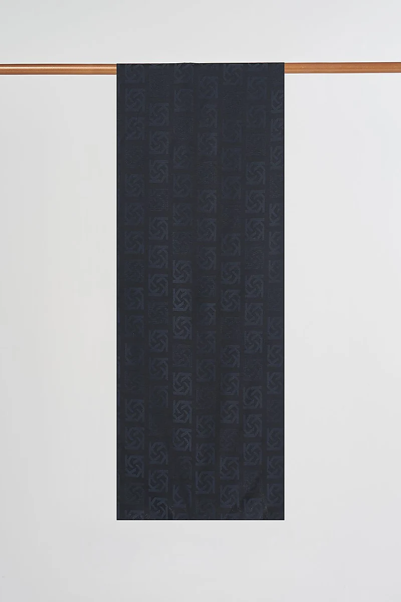 Viscose Shawl with Logo Detail in Black