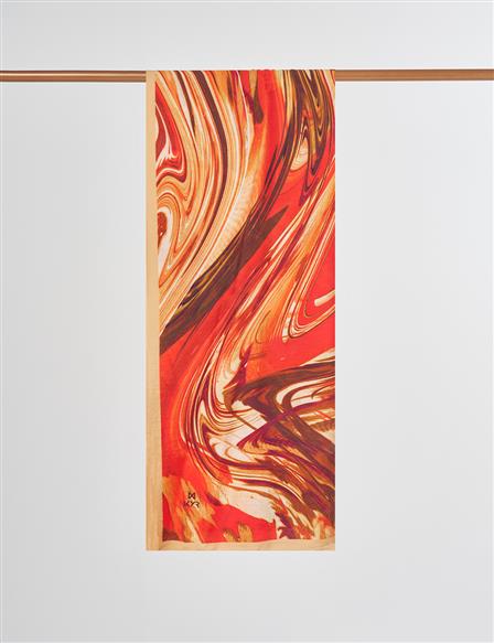 Fırça Desen Şal Kırmızı 