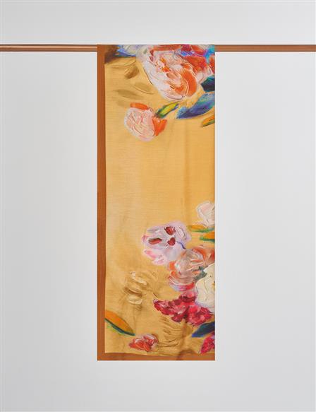 Suluboya Efektli Viskon Şal Camel 