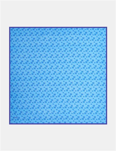 Patterned Viscose Scarf Indigo