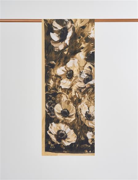 Floral Desen Viskon Şal Bej