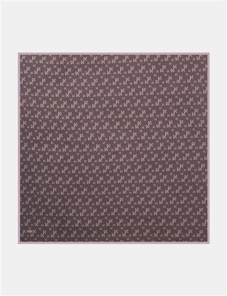 Patterned Viscose Scarf Damson