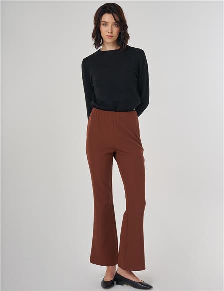 Basic Pantolon Koyu Kahve 