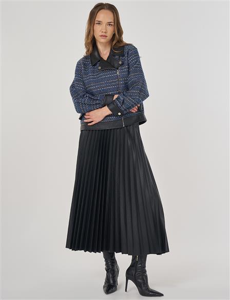 Indigo Tweed Skirt Suit