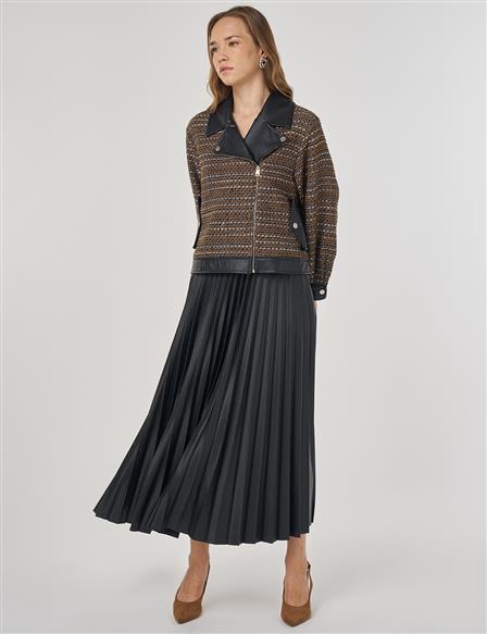 Camel Tweed Skirt Suit