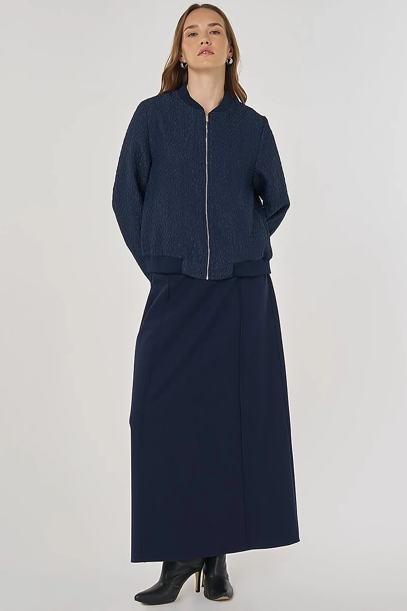 Jacquard Skirt Set Navy 