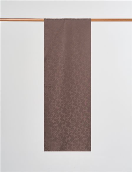 Jacquard Shawl with Logo Detail Bitter Brown
