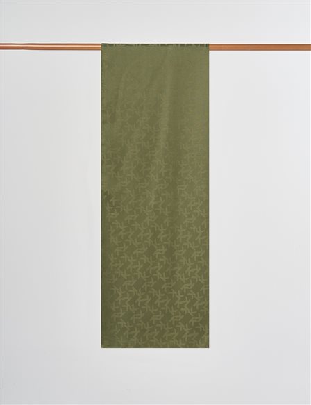 Jacquard Shawl with Logo Detail Khaki