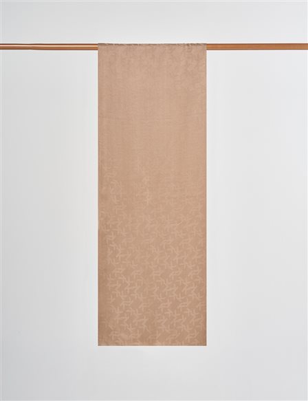 Logo Detaylı Jakarlı Şal Açık Kahve 